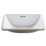KRAUS Elavo Small Rectangular Ceramic Undermount Bathroom Sink in White with Overflow