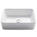 KRAUS Rectangular Ceramic Vessel Bathroom Sink in White, 19 1/4 in.