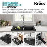 Kraus Granite 33-in x 22-in Black Onyx Double Equal Bowl Drop-In or Undermount 1-Hole Kitchen Sink