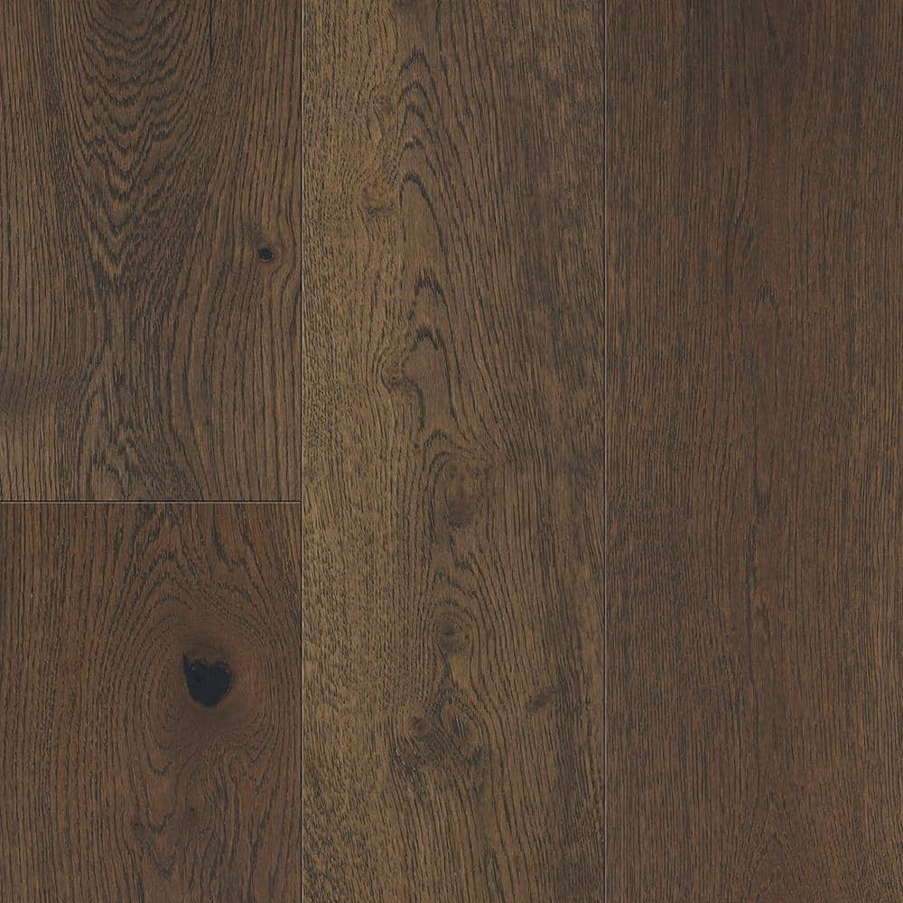 Sure+ Khaki Brown Oak White Oak 1/4 in. T x 6.5 in. W Click Lock Wire Brushed Engineered Hardwood Flooring (21.7 sq.ft./case)