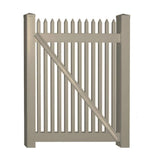 Weatherables Hartford 4 ft. W x 5 ft. H Khaki Vinyl Picket Fence Gate