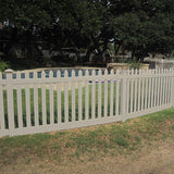 Weatherables Plymouth 4 ft. H x 8 ft. W Khaki Vinyl Picket Fence Panel Kit