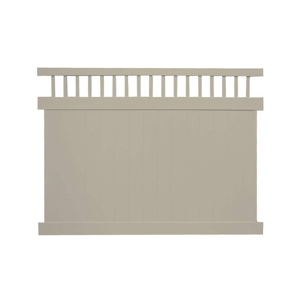 Weatherables Mason 6 ft. H x 8 ft. W Khaki Vinyl Privacy Fence Panel Kit