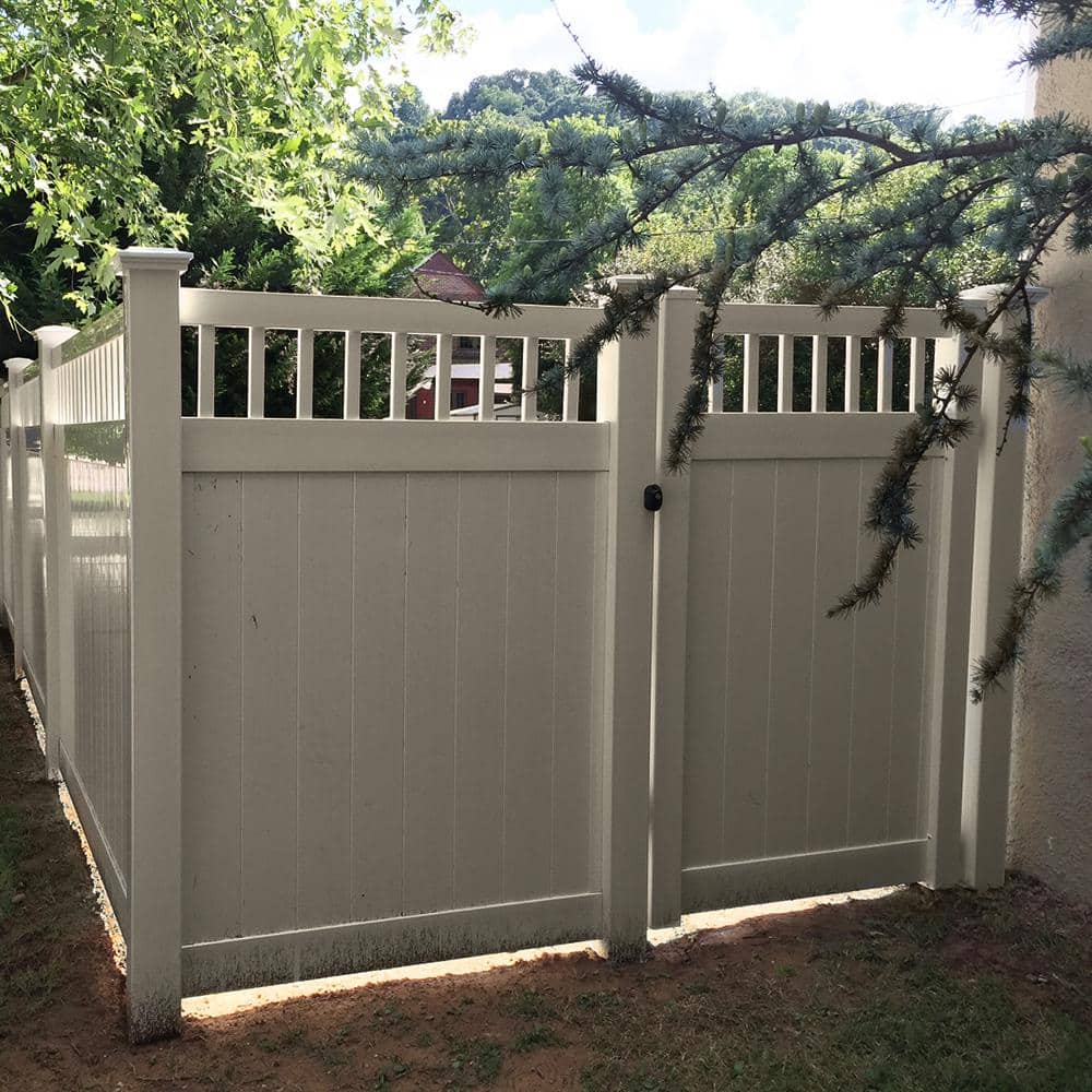 Weatherables Mason 6 ft. H x 8 ft. W Khaki Vinyl Privacy Fence Panel Kit