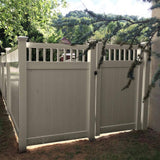 Weatherables Mason 6 ft. H x 8 ft. W Khaki Vinyl Privacy Fence Panel Kit