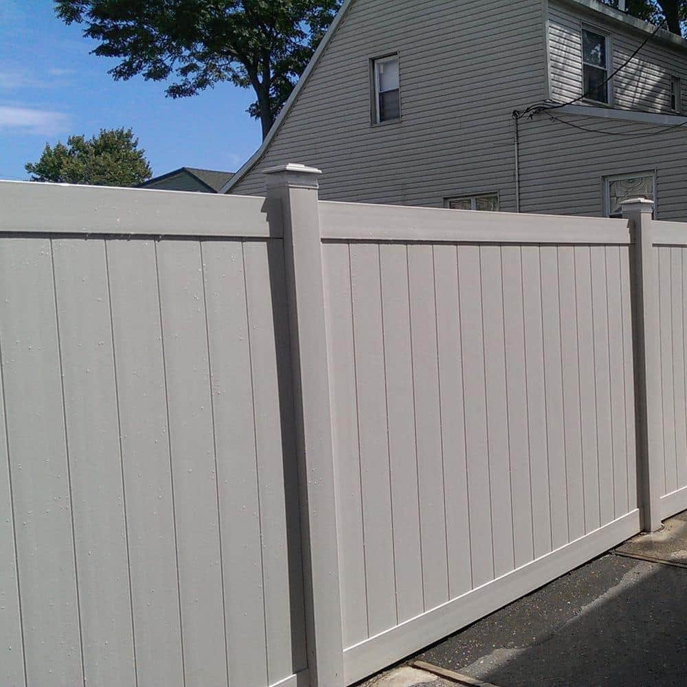 Weatherables Savannah 5 ft. H x 8 ft. W Khaki Vinyl Privacy Fence Panel Kit