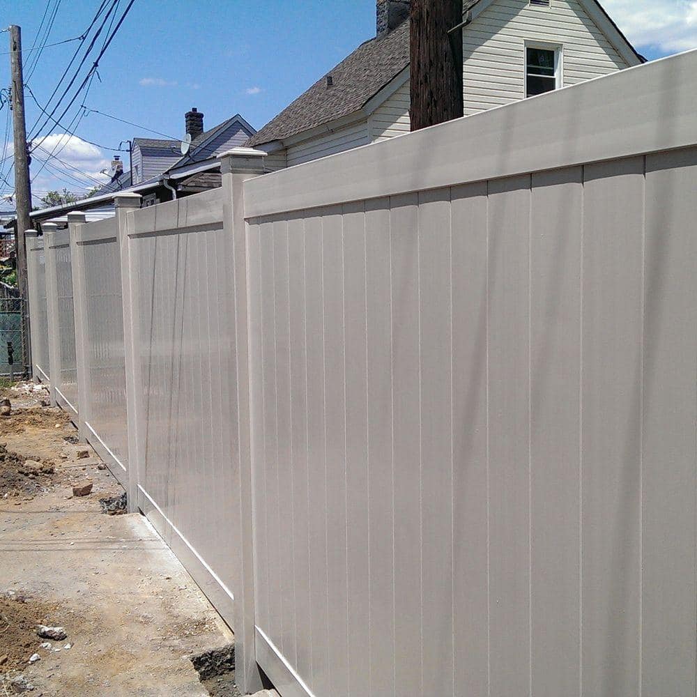 Weatherables Savannah 5 ft. H x 8 ft. W Khaki Vinyl Privacy Fence Panel Kit