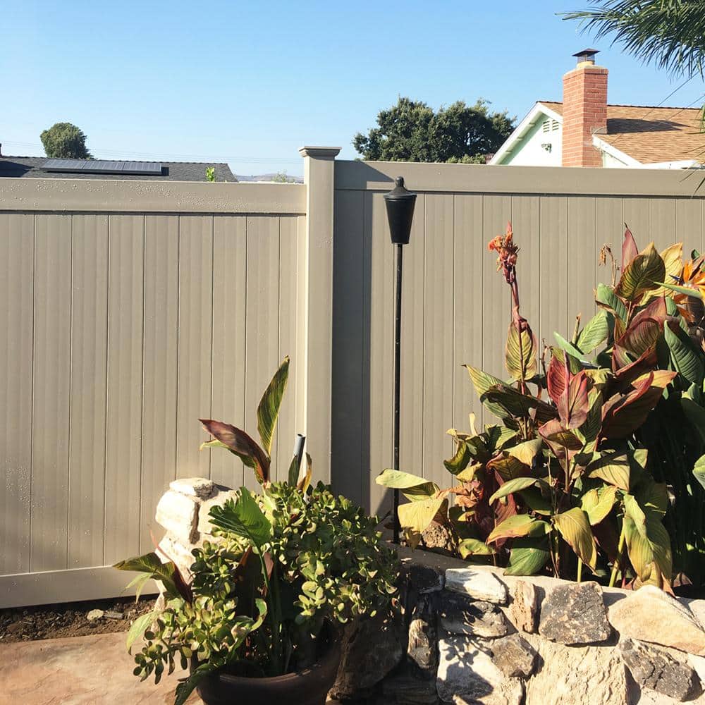 Weatherables Savannah 5 ft. H x 8 ft. W Khaki Vinyl Privacy Fence Panel Kit