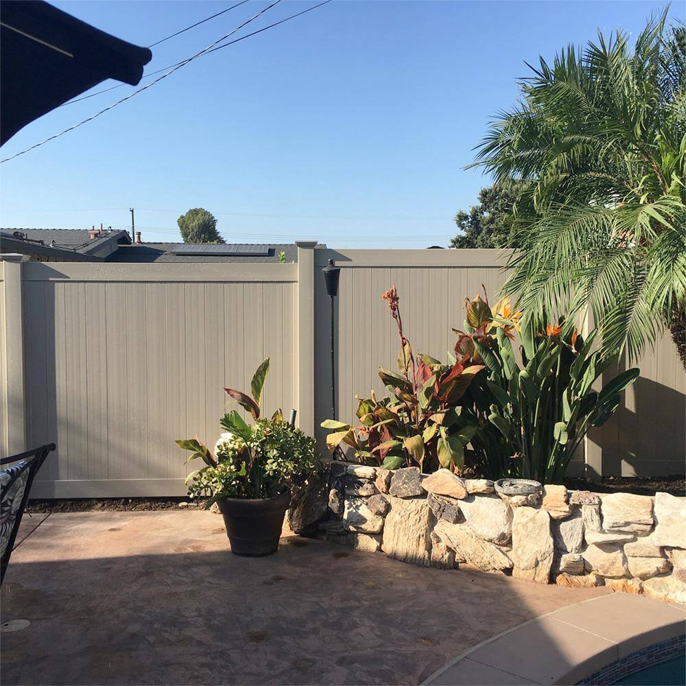 Weatherables Savannah 5 ft. H x 8 ft. W Khaki Vinyl Privacy Fence Panel Kit
