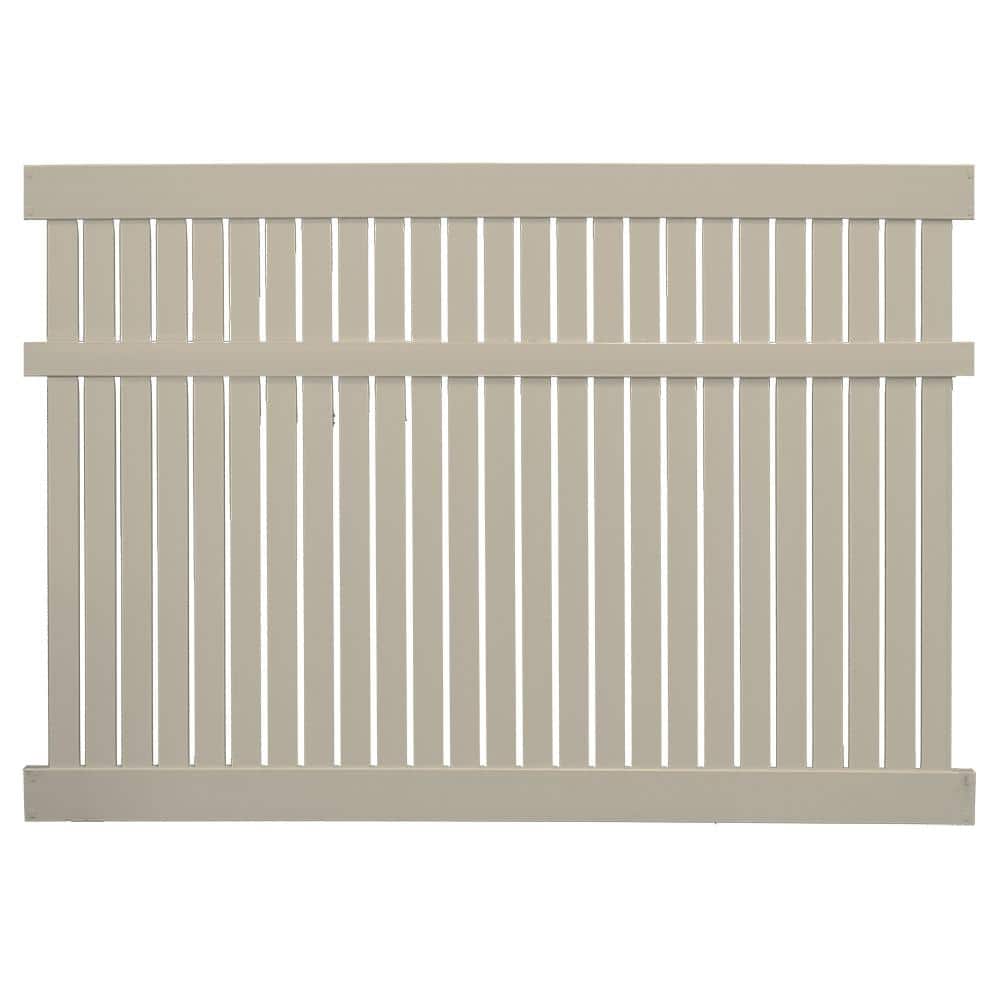 Weatherables Huntington 5 ft. H x 6 ft. W Khaki Vinyl Semi-Privacy Fence Panel Kit