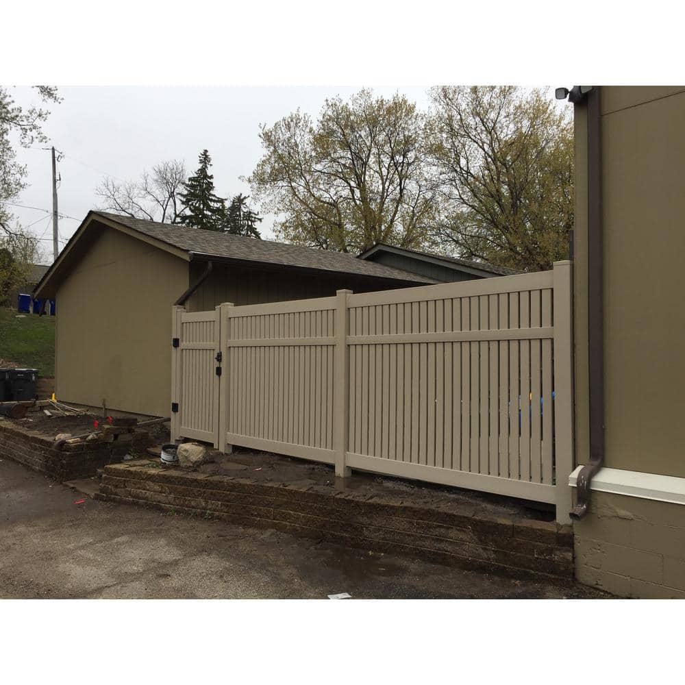 Weatherables Huntington 5 ft. H x 6 ft. W Khaki Vinyl Semi-Privacy Fence Panel Kit