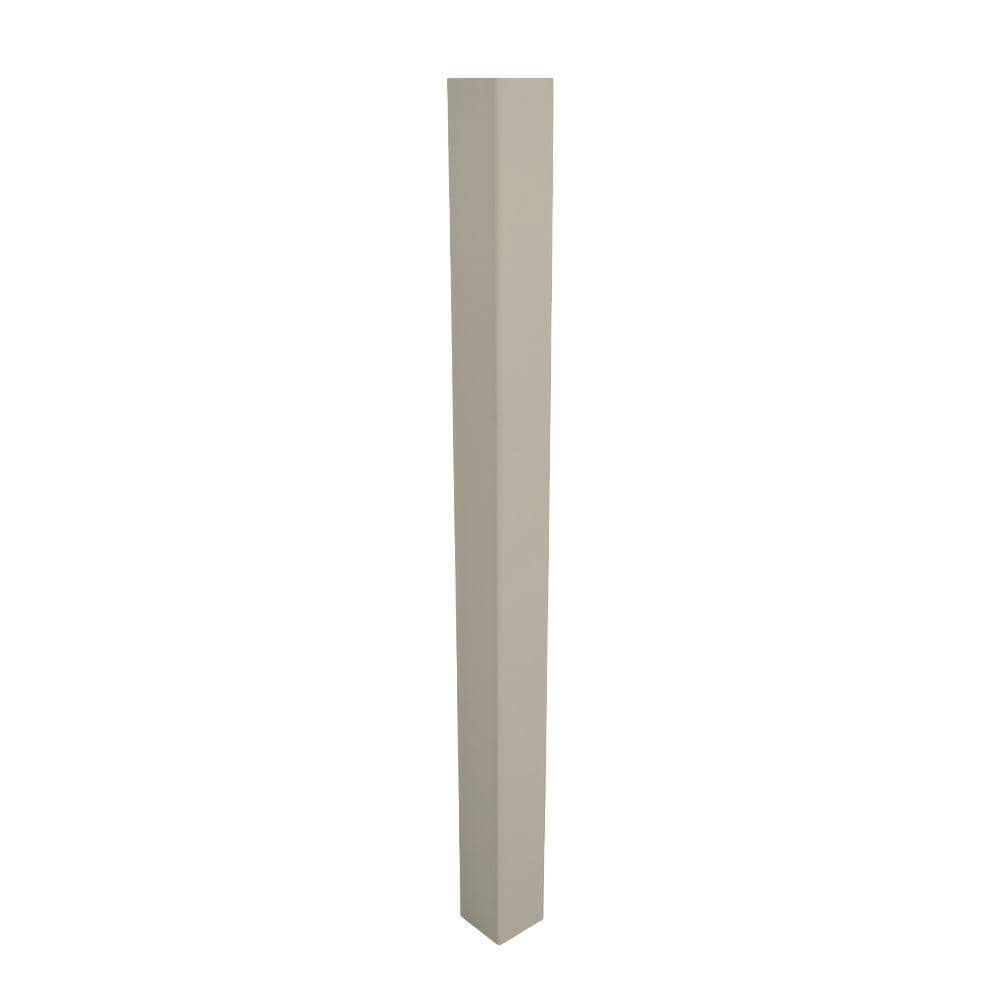 Weatherables 4 in. x 4 in. x 7 ft. Khaki Vinyl Fence Blank Post