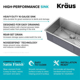 KRAUS Standart PRO 32 in. 16-Gauge Undermount Single Bowl Stainless Steel Kitchen Sink