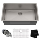 KRAUS Standart PRO 32 in. 16-Gauge Undermount Single Bowl Stainless Steel Kitchen Sink