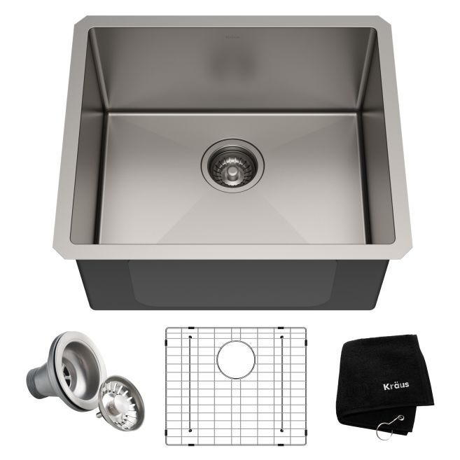 KRAUS Standart PRO Undermount Stainless Steel 21 in. Single Bowl Kitchen Sink