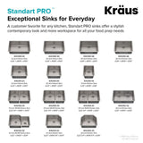 Kraus Handmade 33-in x 19-in Stainless Steel Double Equal Bowl Undermount Commercial/Residential Kitchen Sink