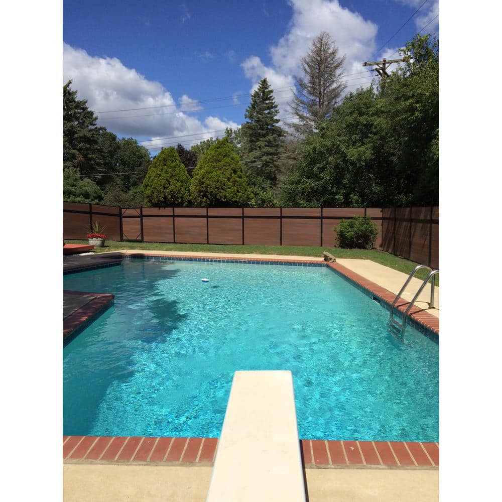 EuroFence Euro Style Estate 4 ft. x 6 ft. King Cedar Aluminum and Composite Horizontal Fence Panel Section