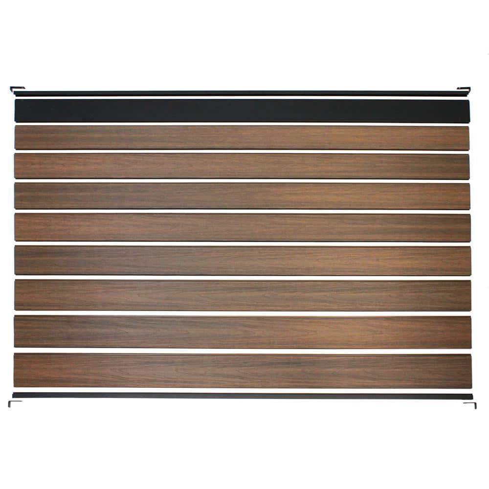 EuroFence Euro Style Estate 4 ft. x 6 ft. King Cedar Aluminum and Composite Horizontal Fence Panel Section