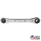 Klein Tools 68310 Ratcheting Refrigeration Wrench, 3/16 & 5/16 in. Square x 1/4 & 3/8 in. Square