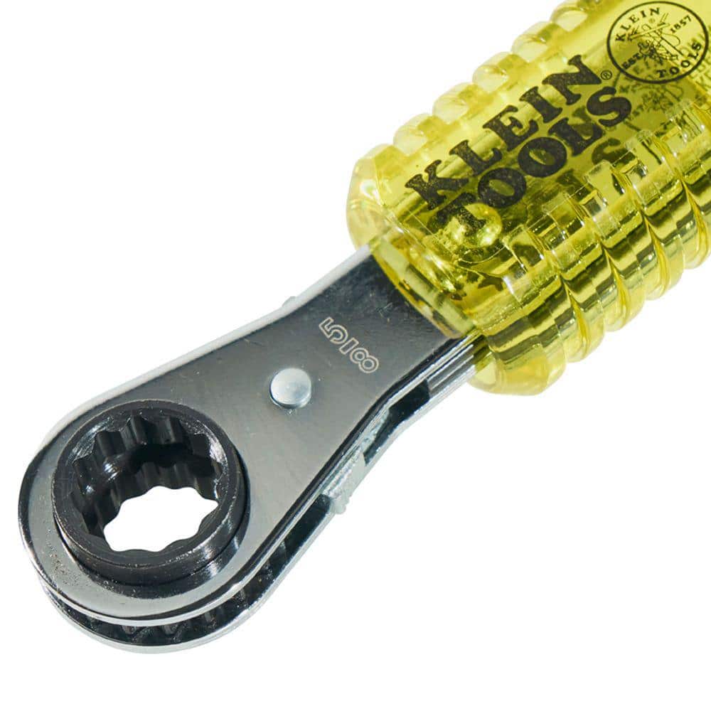 Klein Tools Lineman’s Insulating 4-in-1 Box Wrench, 9 in Length, SAE 1/2–3/4 in