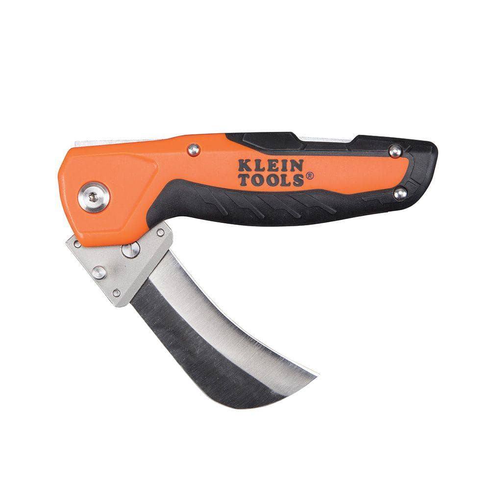 Klein Tools 2.5 in. Cable Skinning Folding Utility Knife with Replaceable Hawkbill Blade, Model 44218