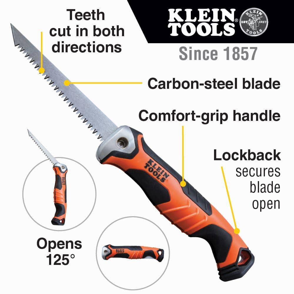 Klein Tools 5.2 in. Folding Drywall Jab Saw with Comfort Grip Handle, Model 31737