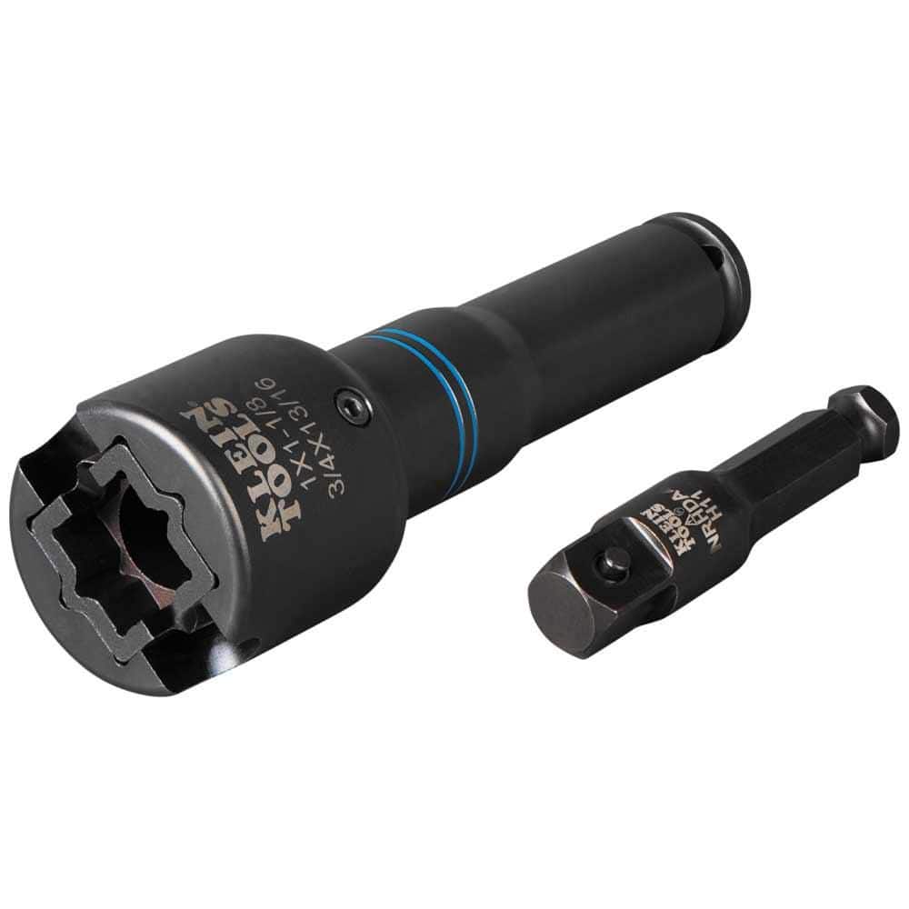 Klein Tools NRHD4 1/2 in. Square Drive 4-in-1 Square Impact Socket with 7/16 in. Hex Quick-Change Adapter