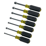 Klein Tools 631SEN 7-Piece Nut Driver Set, 3" Hollow Shafts, Cushion-Grip Handles