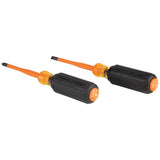 Klein Tools 33732INSR Slim-Tip Insulated Screwdriver Set, #2 Phillips and 1/4 in. Cabinet, 2-Piece