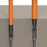 Klein Tools 33732INSR Slim-Tip Insulated Screwdriver Set, #2 Phillips and 1/4 in. Cabinet, 2-Piece