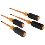 Klein Tools 33734INSR Slim-Tip Insulated Screwdriver Set, Phillips/Cabinet/Square, 4-Piece