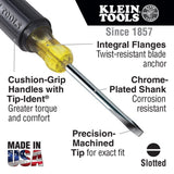 Klein Tools 85105 4‑Piece Assorted Screwdriver Set with Cushion‑Grip Handles