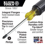 Klein Tools 85148 Screwdriver Set with Magnetizer, Cushion-Grip Handles, 8-Piece
