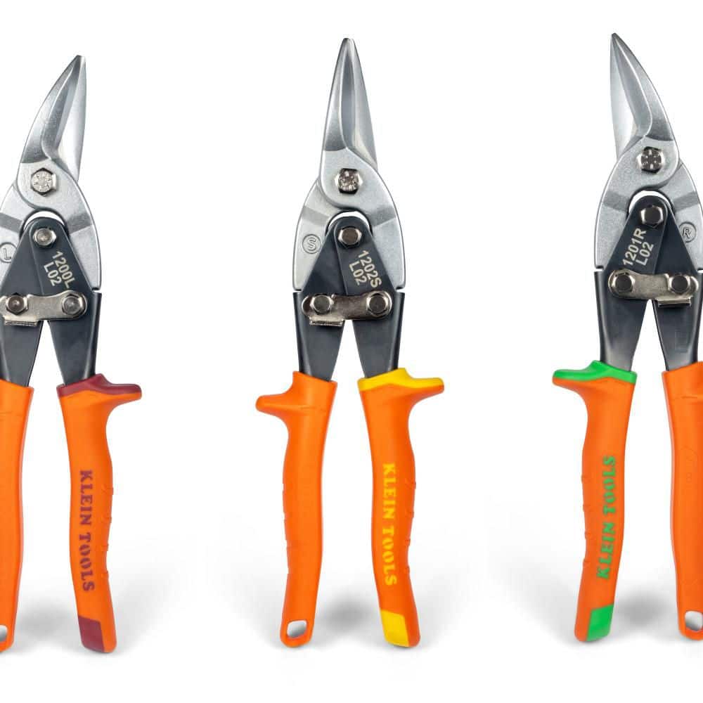 Klein Tools 1202SR Straight-Cutting Aviation Snips with Wire Cutter, 1.5 in Blade