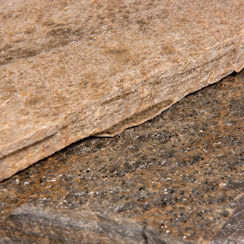Southwest Boulder & Stone 16 in. x 12 in. x 2 in. 120 sq. ft. Klondike Gold Natural Flagstone for Landscape, Gardens and Pathways