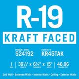 Knauf Insulation R-19 EcoRoll Kraft Faced Fiberglass Insulation Roll, 6-1/4 in x 15 in x 39.2 ft (48.96 sq ft)