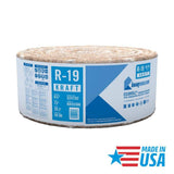 Knauf Insulation R-19 EcoRoll Kraft Faced Fiberglass Insulation Roll, 6-1/4 in x 15 in x 39.2 ft (48.96 sq ft)