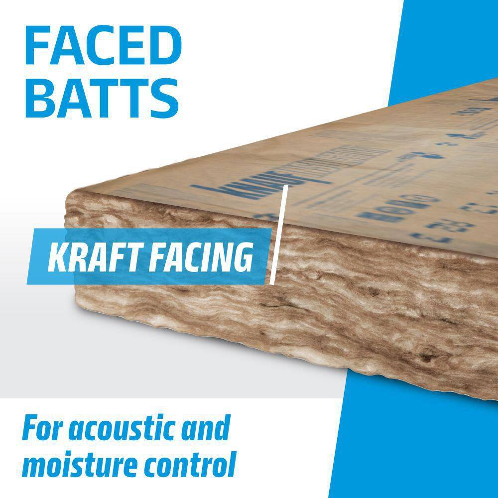 Knauf Insulation R-30 EcoBatt Kraft Faced Fiberglass Insulation Batts, 8-1/4 in x 23 in x 48 in, 84.33 sq ft
