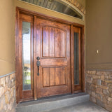 Krosswood Doors 30 in. x 96 in. Rustic Knotty Alder Top Rail Arch Left-Hand Inswing Unfinished Wood Prehung Front Door