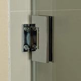 Kobiworks Nirvana 28.75 in. - 27.875 in. W x 76 in. H Frameless Hinged Shower Door in Chrome with 3/8 in. Clear Glass (10 mm)