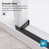 Kobiworks Radiance 48 in. W x 35 in. D x 76 in. H Sliding Frameless Corner Shower Enclosure in Matte Black with Clear Glass