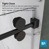 Kobiworks Radiance 60 in. W x 35 in. D x 76 in. H Sliding Frameless Corner Shower Enclosure in Matte Black with Clear Glass