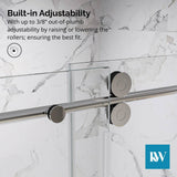 Kobiworks Radiance 66 in. W x 35 in. D x 76 in. H Sliding Frameless Corner Shower Enclosure in Chrome with Clear Glass