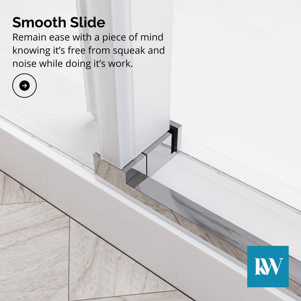 Kobiworks Radiance 66 in. W x 35 in. D x 76 in. H Sliding Frameless Corner Shower Enclosure in Chrome with Clear Glass