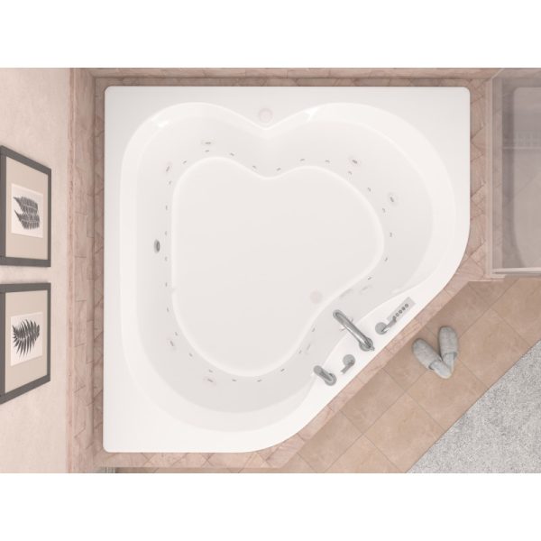 Universal Tubs Beryl 5 ft. Acrylic Corner Drop-in Whirlpool & Air Bathtub in White (60 x 60 in.)