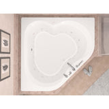 Universal Tubs Beryl 5 ft. Acrylic Corner Drop-in Whirlpool + Air Bathtub in White, 60 x 60 in.