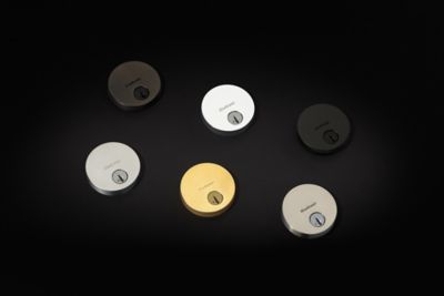 Kwikset Uptown Low Profile Round Single Cylinder Deadbolt with SmartKey Security, Iron Black