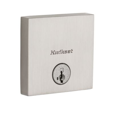 Kwikset Downtown Satin Nickel Single Cylinder Deadbolt featuring SmartKey Security with Microban Antimicrobial Technology