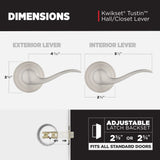 Kwikset Tustin Satin Nickel Passage Hall/Closet Door Lever with Microban Antimicrobial Technology
