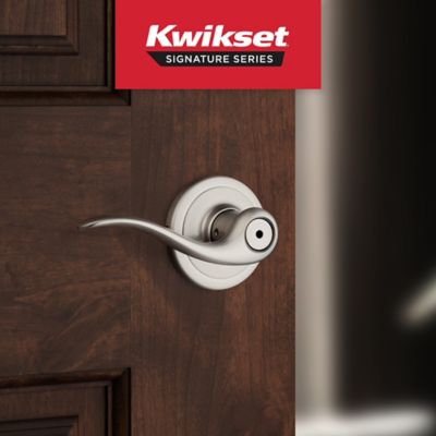Kwikset Tustin Matte Black Privacy Bed/Bath Door Lever with Microban Antimicrobial Technology